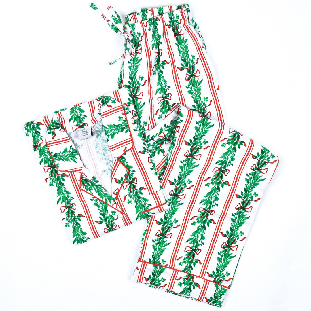 Red Mistletoe Flannel Pj Set