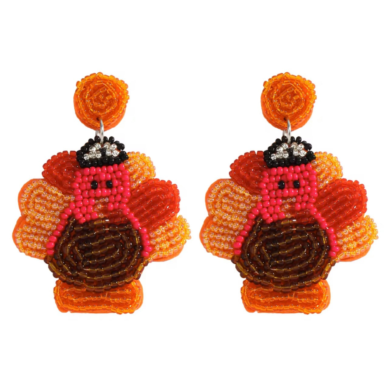 Orange Turkey Earrings