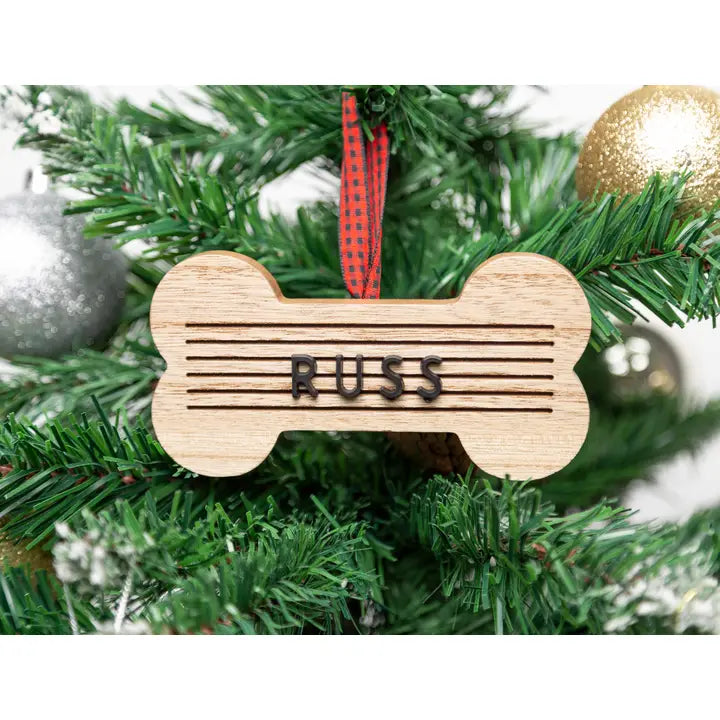 Wooden Bone Letterboard Ornament