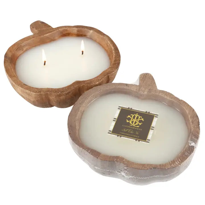 2 Wick Pumpkin Dough Bowl Candles