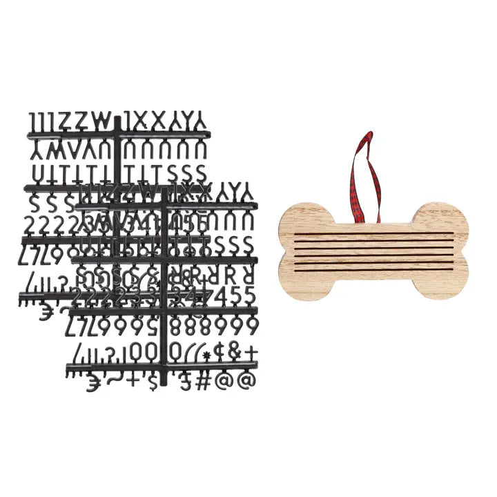 Wooden Bone Letterboard Ornament