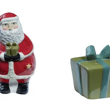 Santa and Present Salt and Pepper Shakers