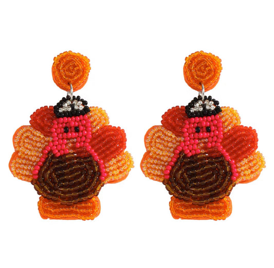 Orange Turkey Earrings