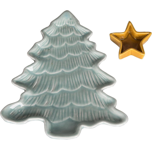 Iridescent Christmas Tree Chips and Dip Tray