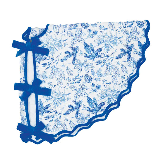 Blue Toile Quilted Tree Skirt