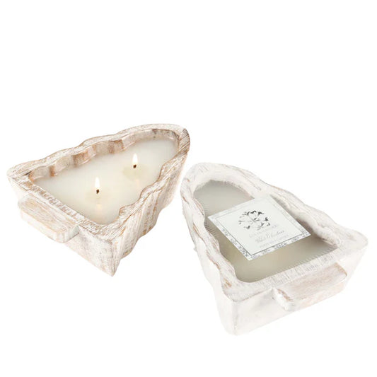 White Christmas Tree Candle