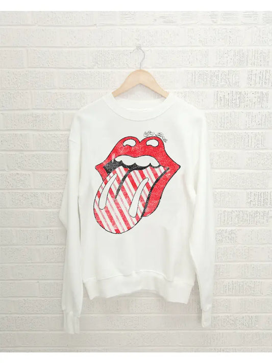 Rolling Stones Candy Cane Sweater